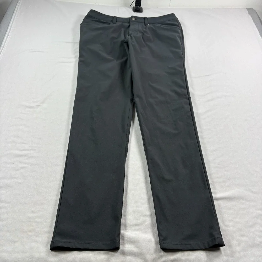 Lululemon ABC Pants Mens 33x33 Gray Chino Waprstreme Classic Fit Golf Tech